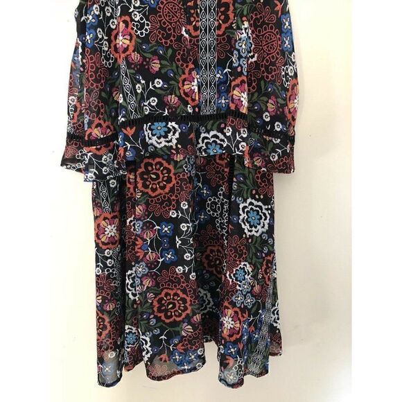 NWT NICHOLAS Sz 2 SLEEVELESS POPOVER MINI DRESS BORDER FLORAL $495 - Picture 10 of 11